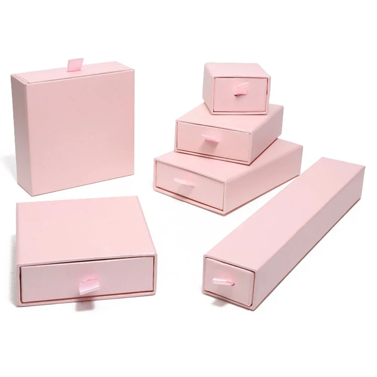 Elegant Pink Drawer Jewelry Paper Packaging Box