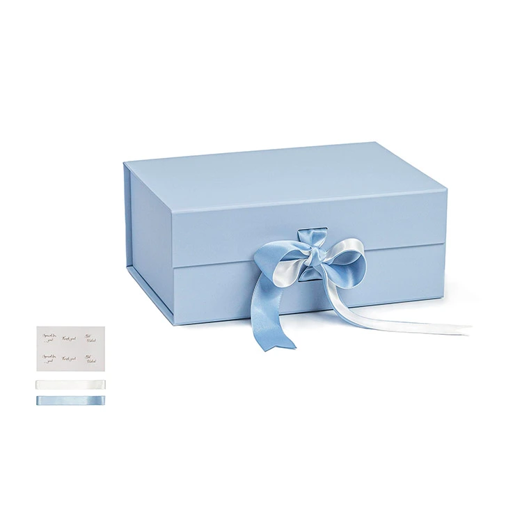 Luxury Rigid Magnetic Closure Gift Box with Dual Ribbons
